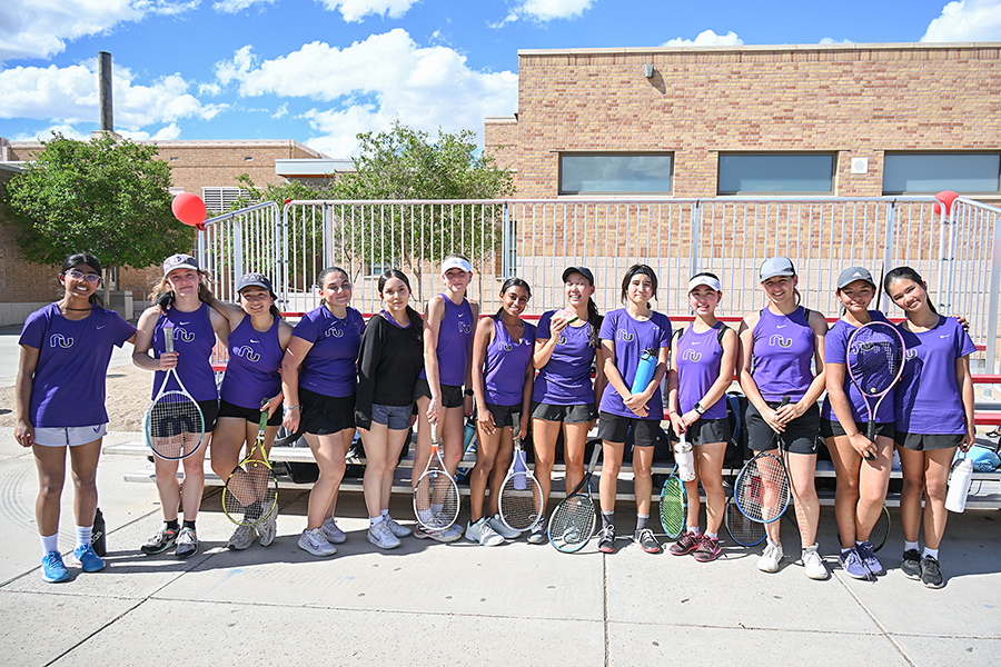 The RUHS girls tennis team poses for a group photo