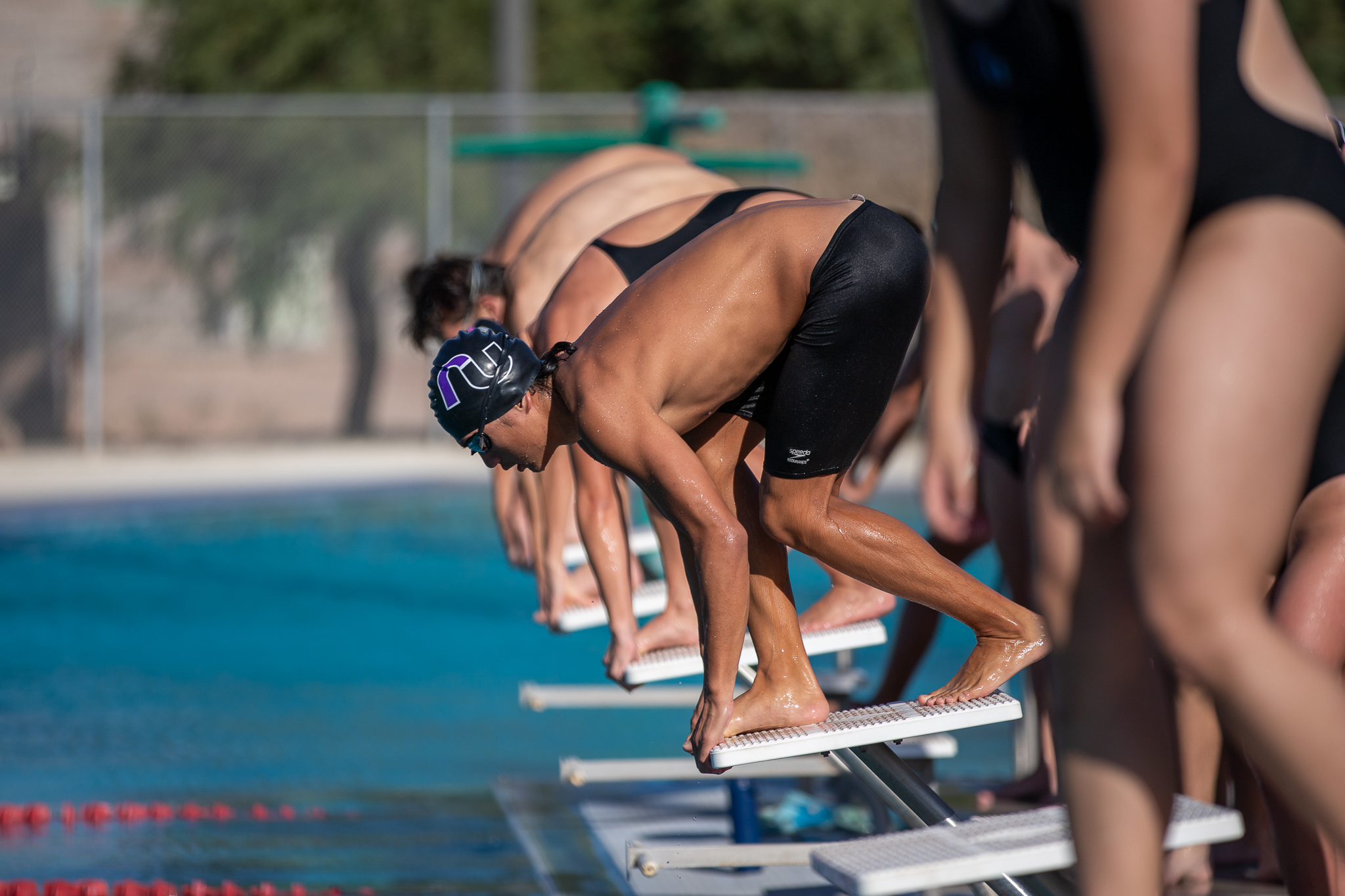 RUHS swimmers get ready for their turn to swim