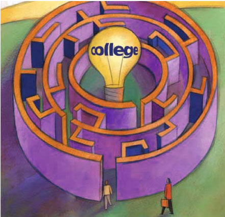 image of a maze to college