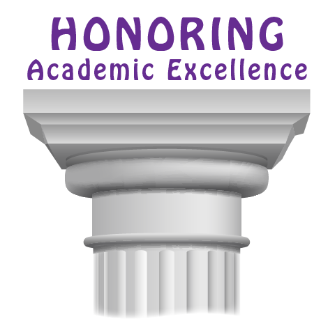 Column with Honoring Academic Excellence written above it