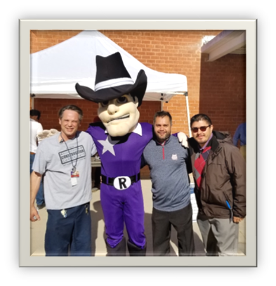 Mascot at the 2019 HS Expo with attendees